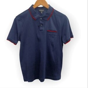 Banana Republic Dark Blue Polo with Red Trim Short Sleeve Size M Men Slim Fit